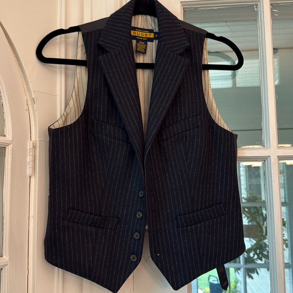 Rugby Ralph Lauren Navy Pinstrip Vest/Trouser Set